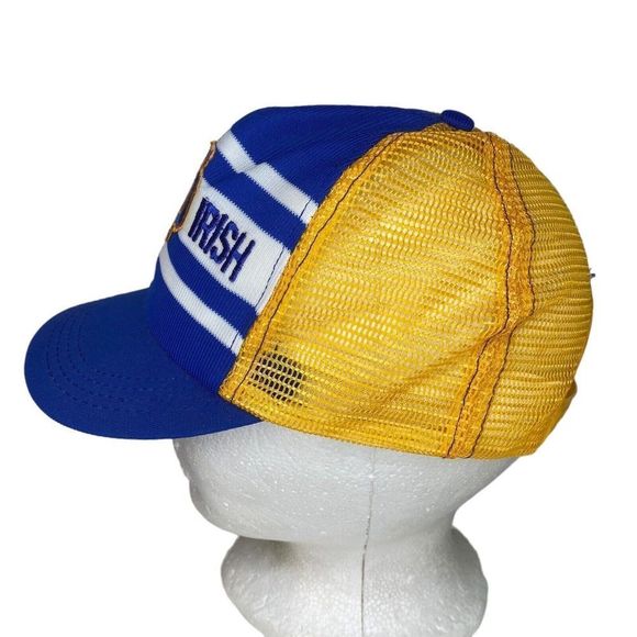 Vintage Notre Dame Hat Fighting Irish Snap Back Trucker Cap Youth USA MADE Mesh - Picture 4 of 7